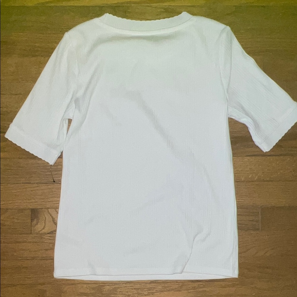 Talbots Ivory Ribbed Knit Top - Picture 3 of 3